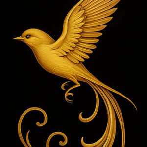 l'hirondelle d'or – bas‑relief doré